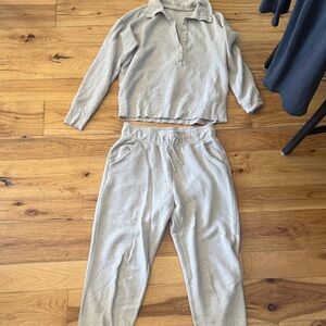 Negative Cozy Light Gray Waffle Knit Lounge Set - Top & Joggers
